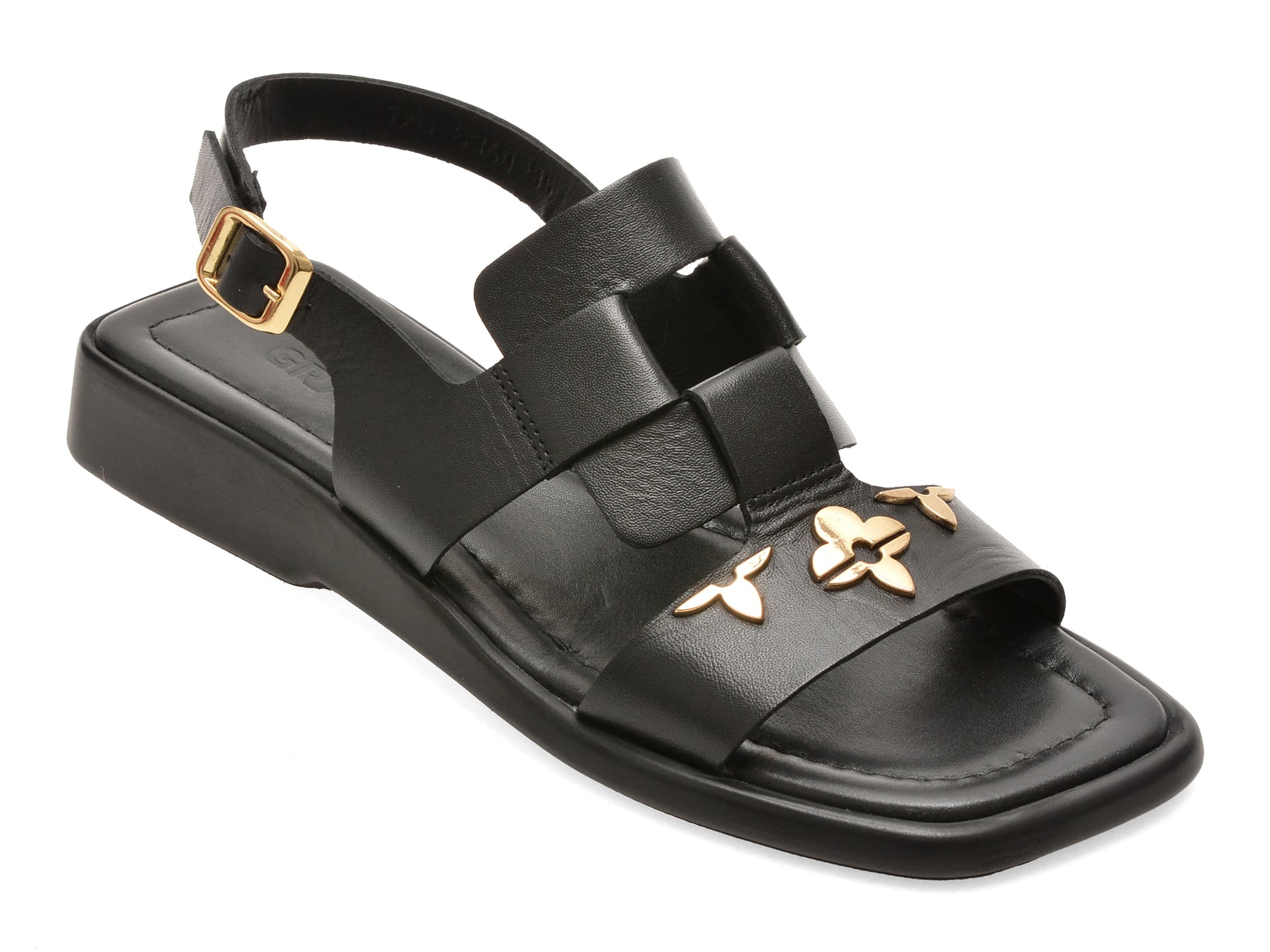 Sandale GRYXX negre, 1766340, din piele naturala