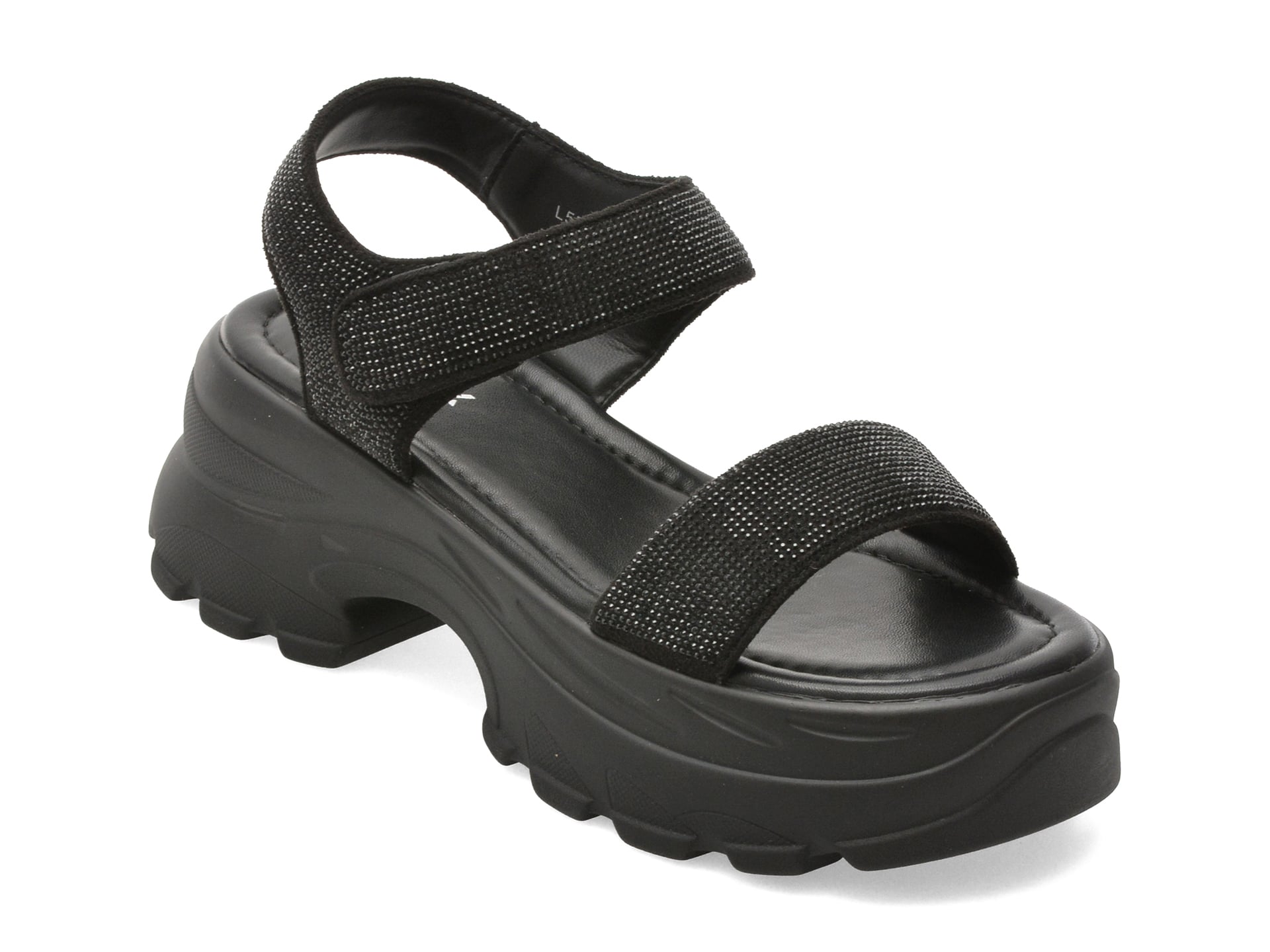 Sandale GRYXX negre, 57117, din material textil