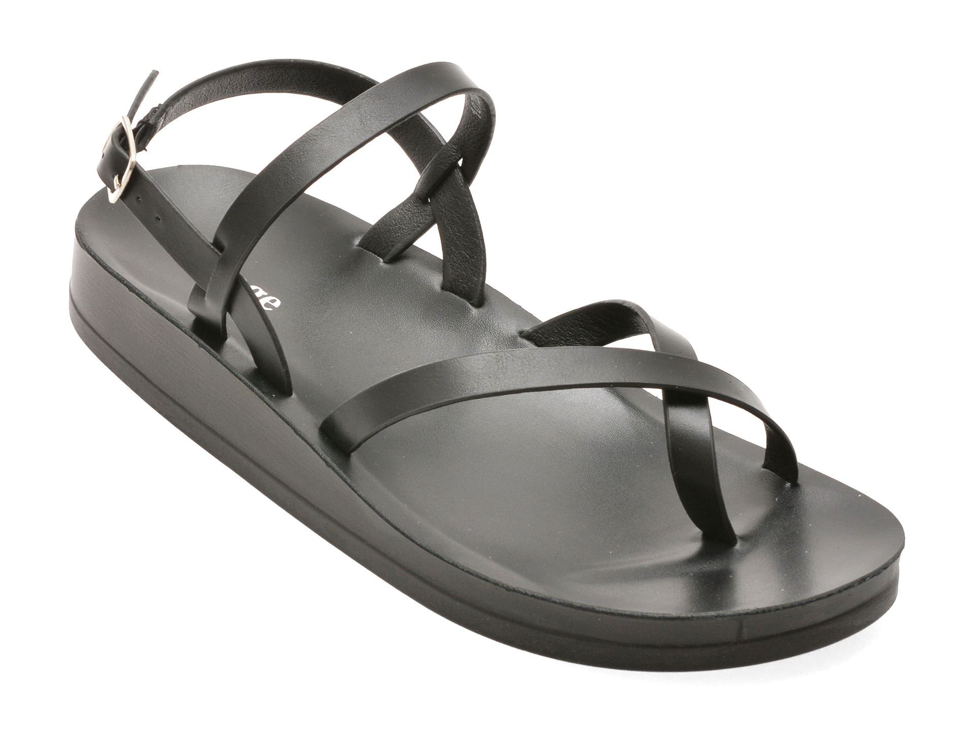Sandale IMAGE negre, 10728, din piele ecologica