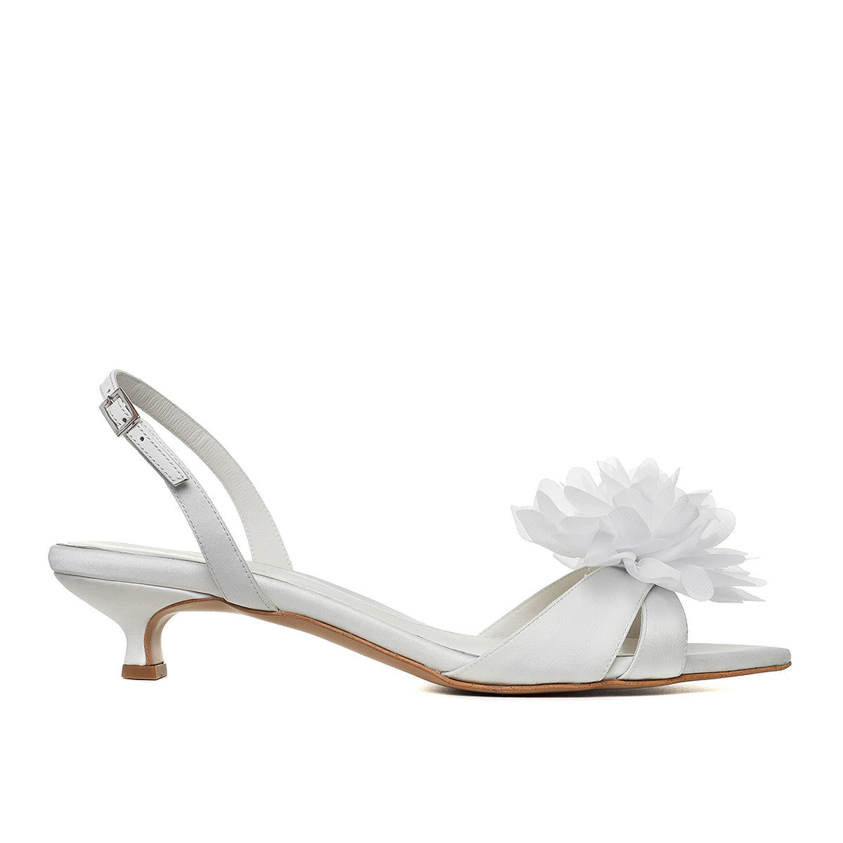 Sandale Julia Satin, Albe - Kitten Heels - 40 / 4 cm