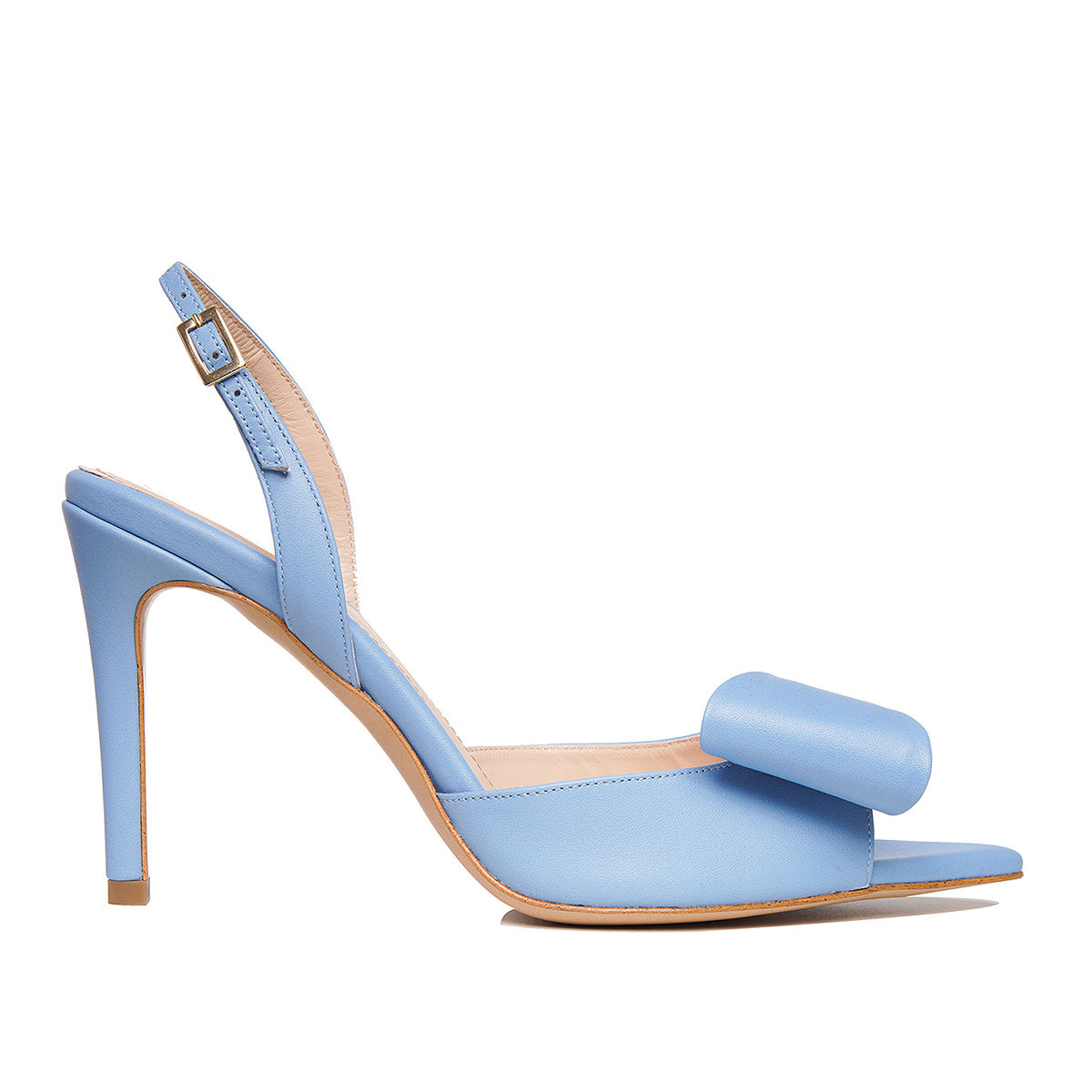 Sandale Luna Piele Naturala, Varf Ascutit, Blue - 38 / 11 cm