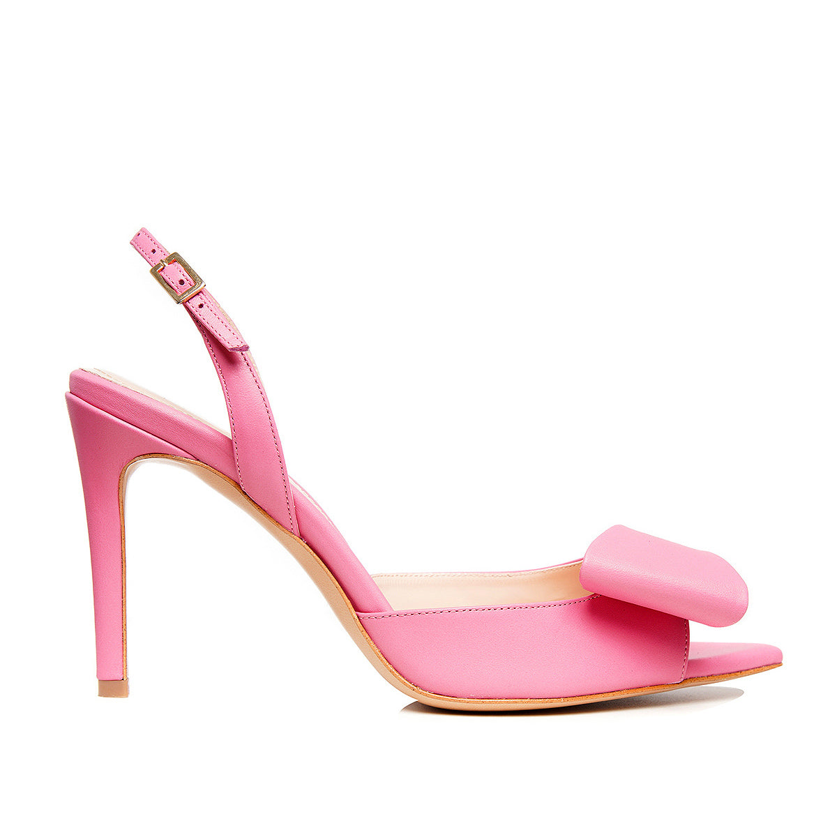 Sandale Luna Piele Naturala, Varf Ascutit, Roz - 34 / 9.5 cm