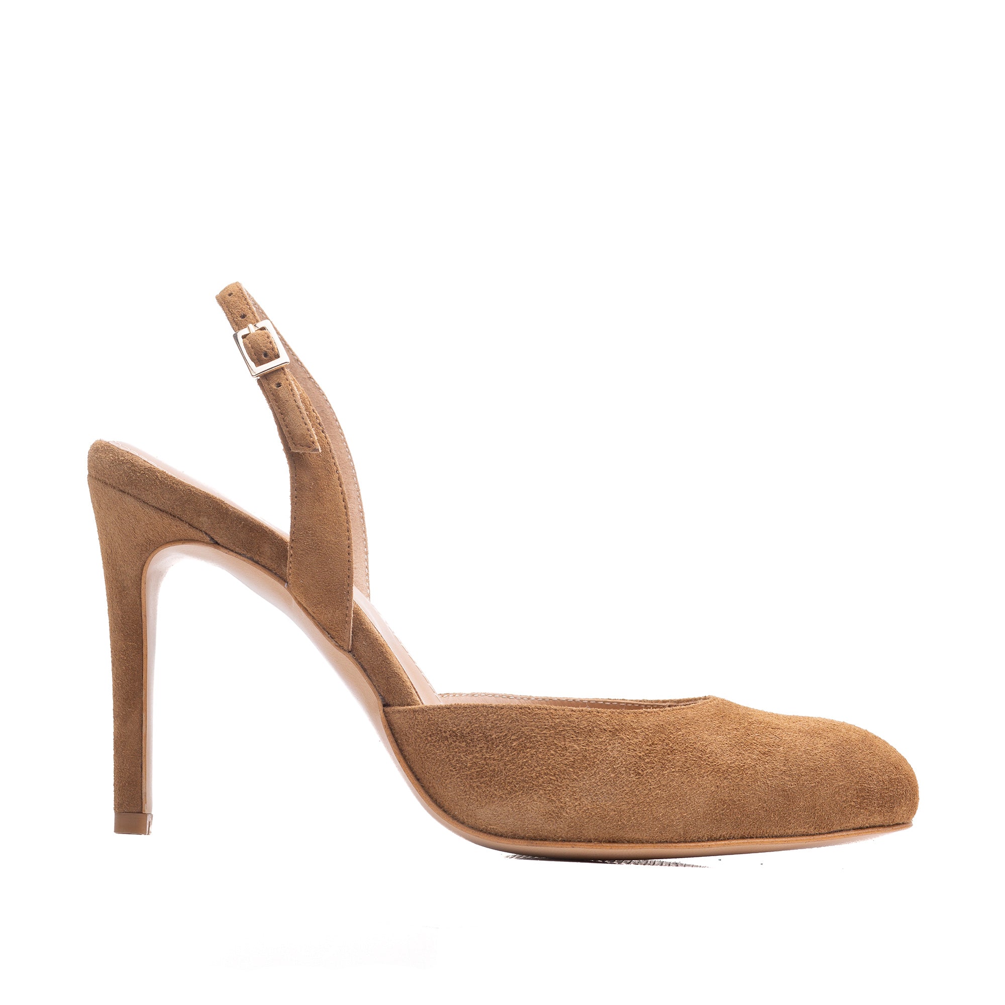 Sandale Lydia Piele Intoarsa, Maron - 37.5 / 9.5 cm - Drept Gros