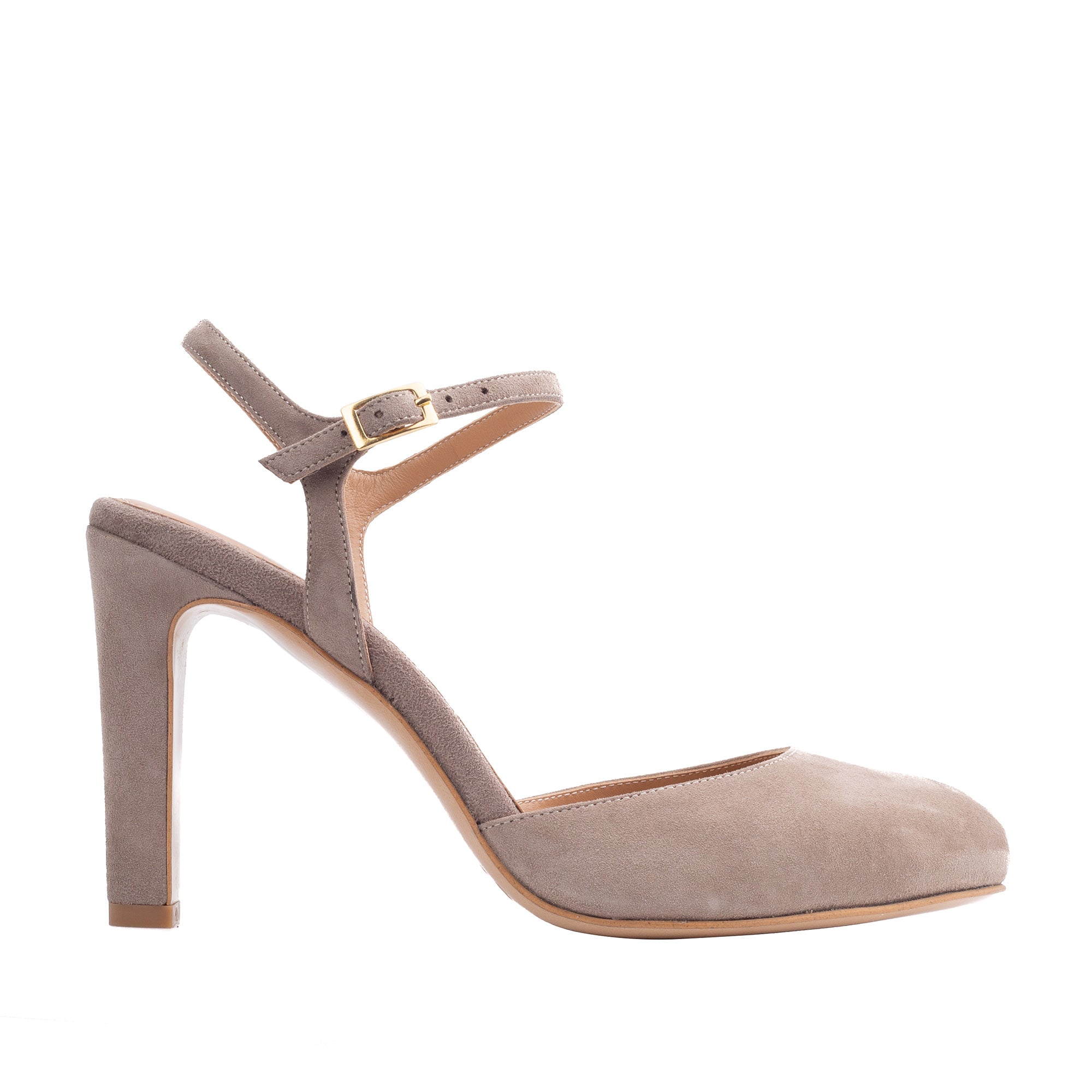Sandale Lydia Piele Intoarsa, Nude - 35.5 / 9.5 cm - Drept Gros