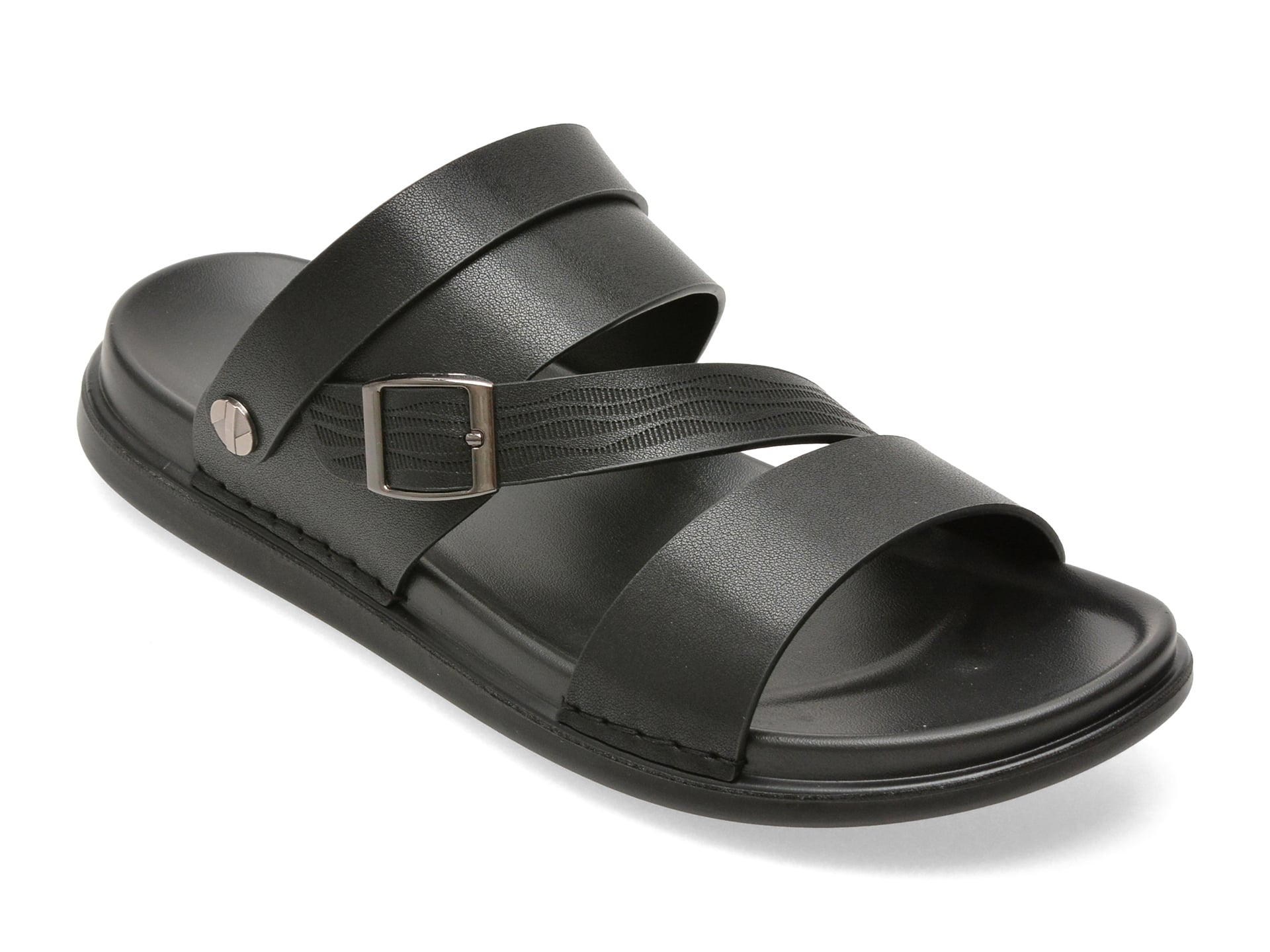 Sandale OTTER negre, 6683, din piele ecologica