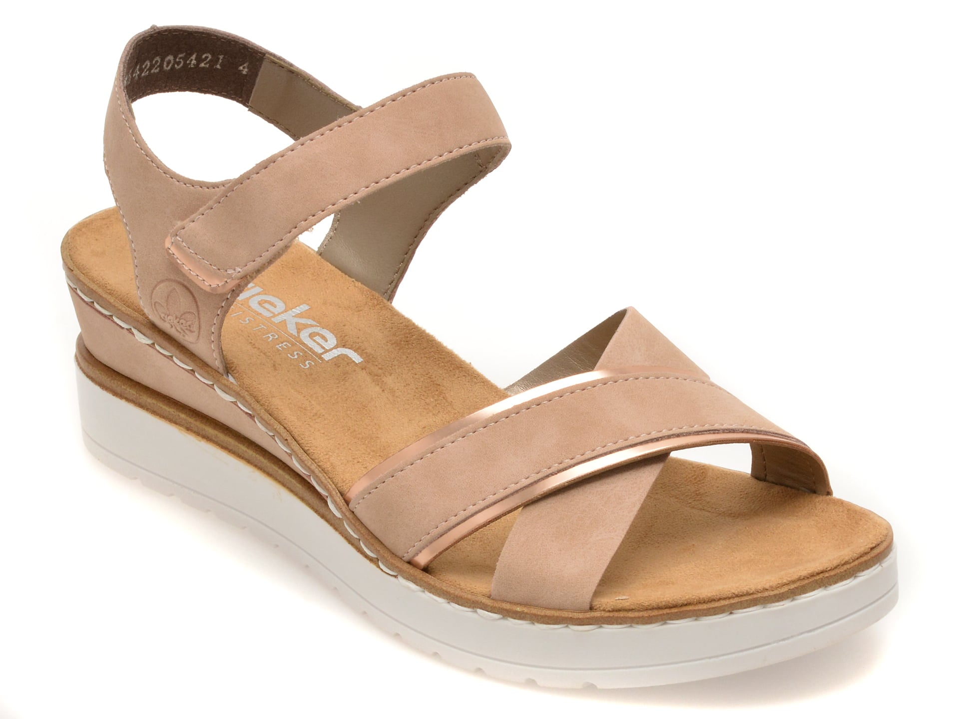 Sandale RIEKER bej, V38G9, din piele ecologica