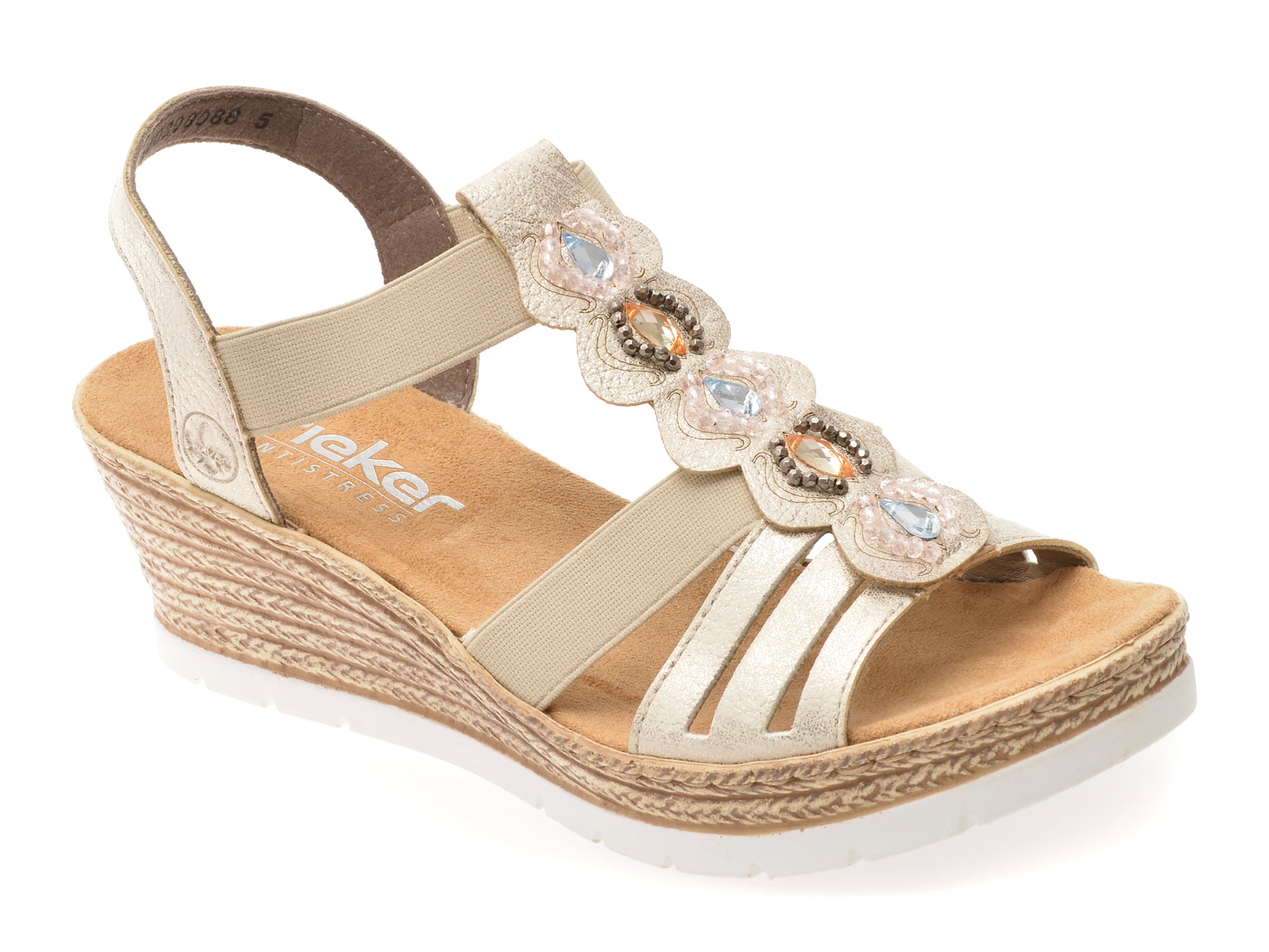 Sandale RIEKER gri, 619B2, din piele ecologica