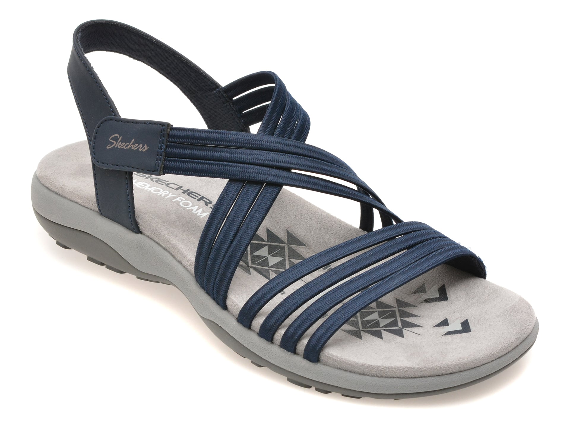 Sandale SKECHERS bleumarin, REGGAE SLIM, din material textil