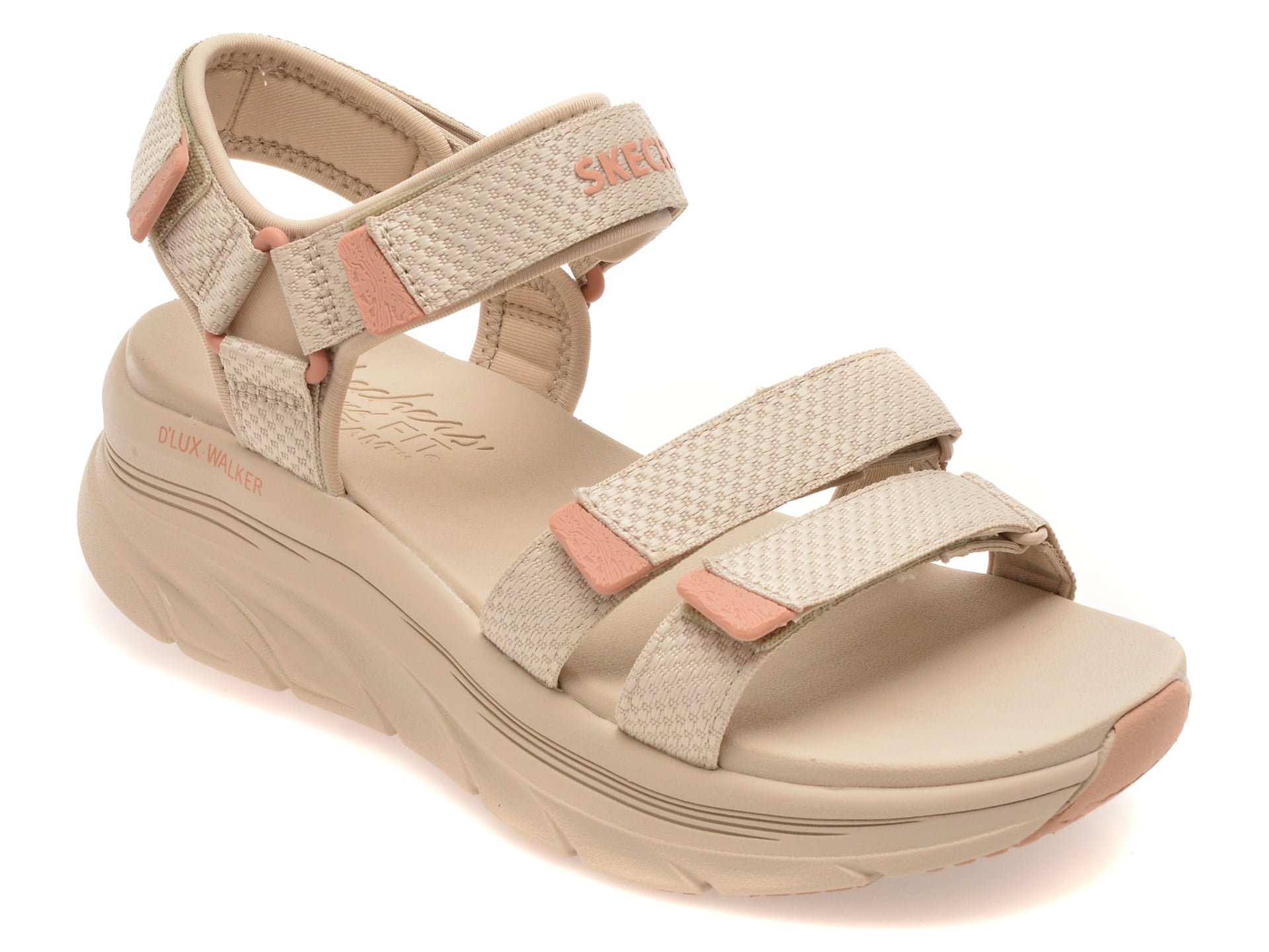 Sandale SKECHERS gri, D LUX WALKER, din material textil