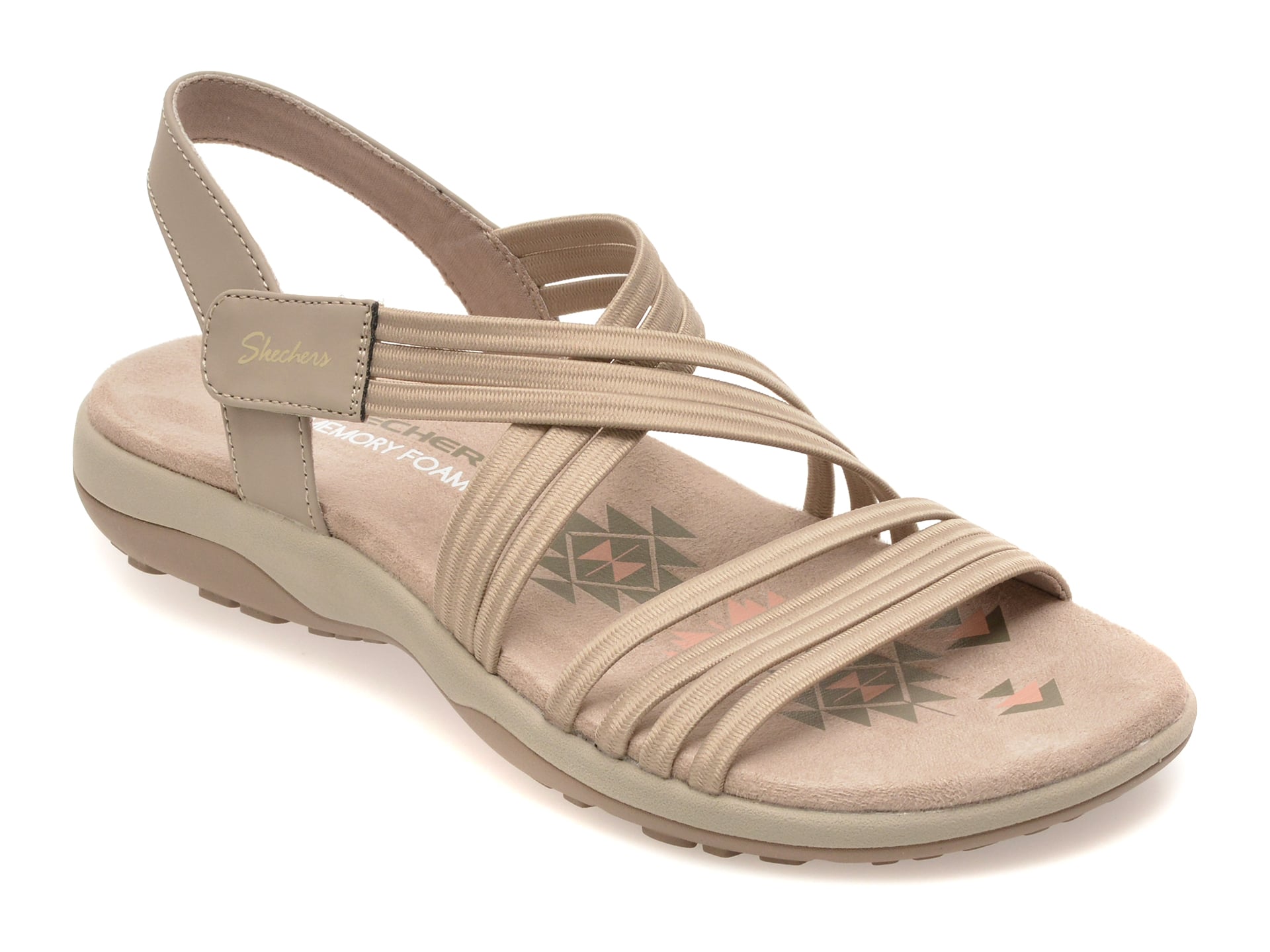 Sandale SKECHERS gri, REGGAE SLIM, din material textil