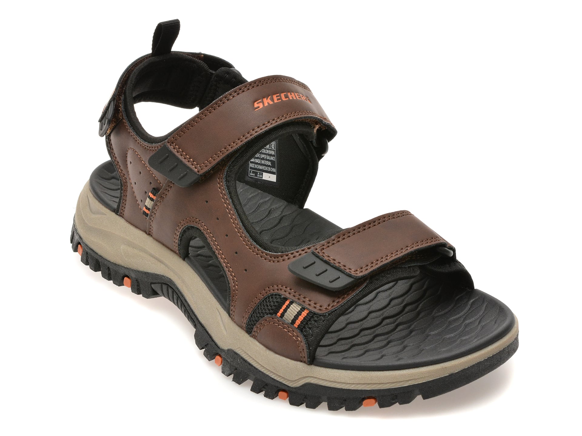 Sandale SKECHERS maro, 205139, din piele ecologica