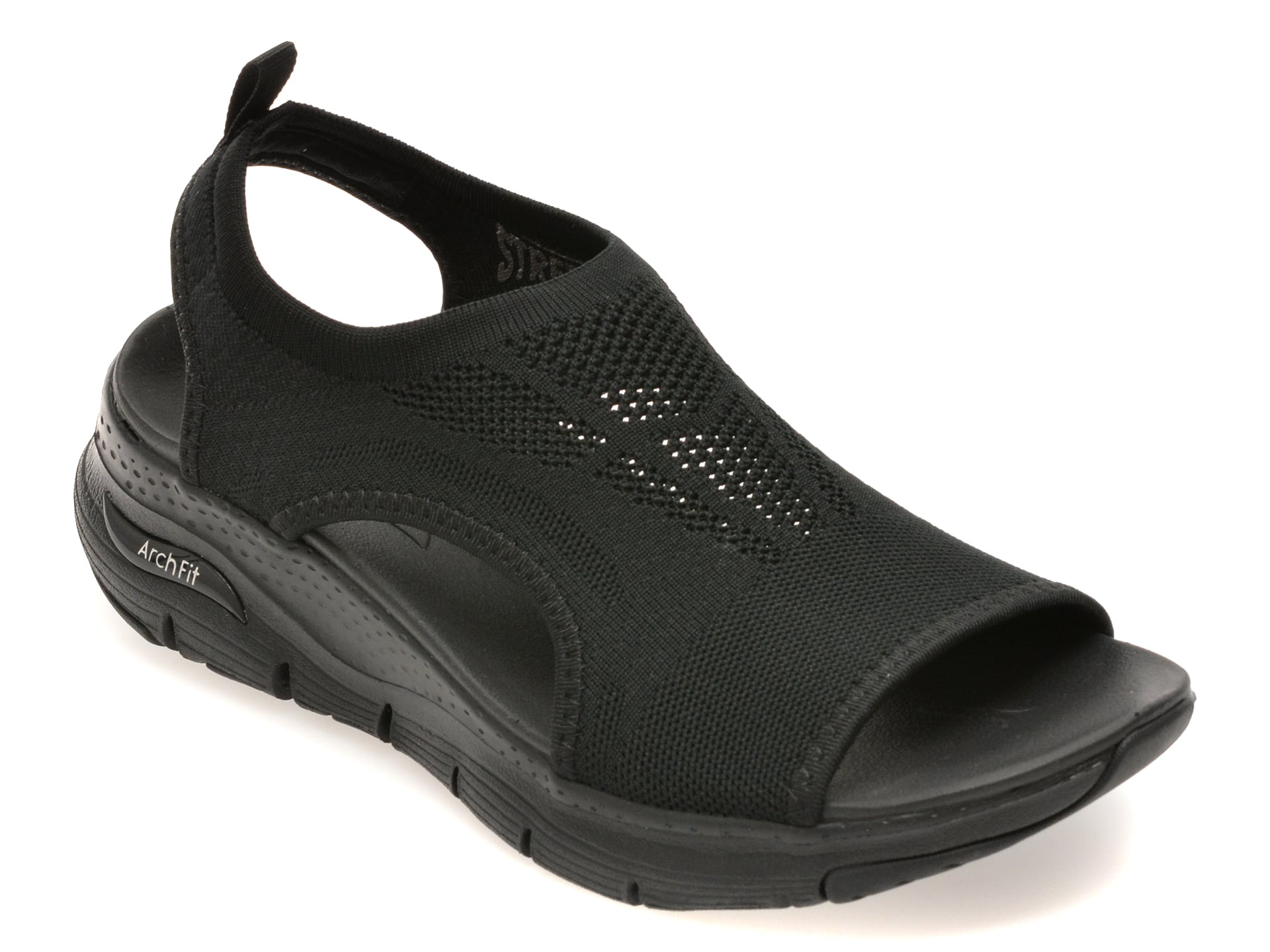 Sandale SKECHERS negre, ARCH FIT, din material textil
