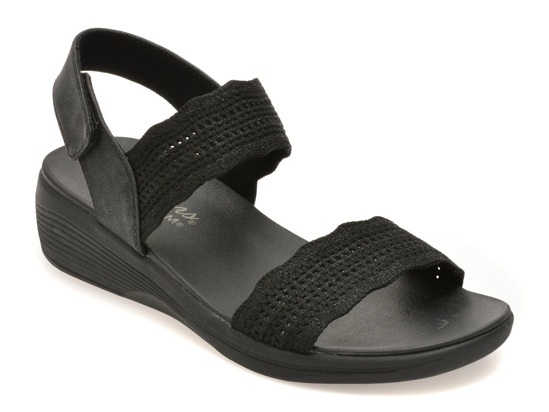 Sandale SKECHERS negre, ARYA, din material textil