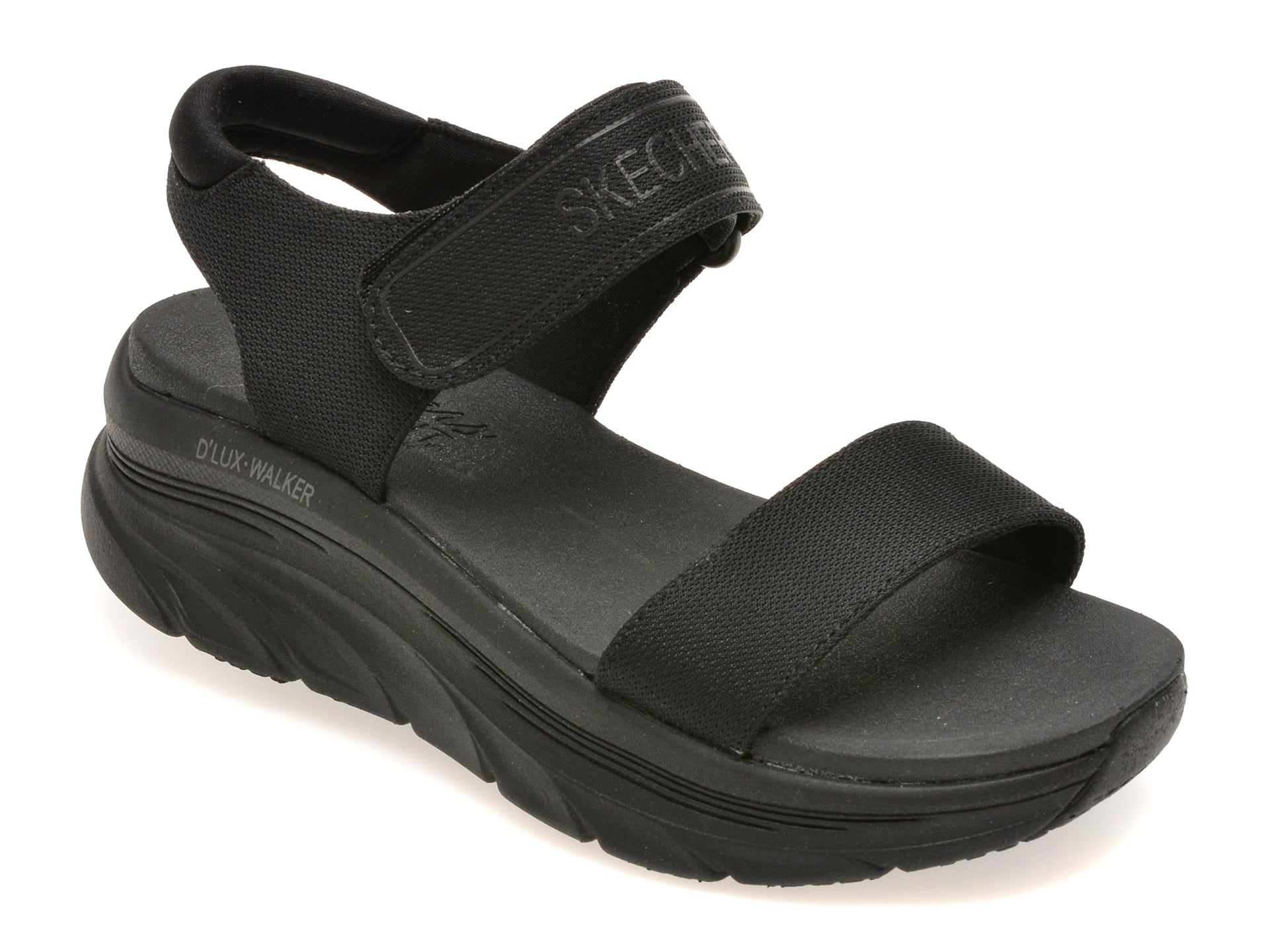 Sandale SKECHERS negre, D LUX WALKER, din material textil