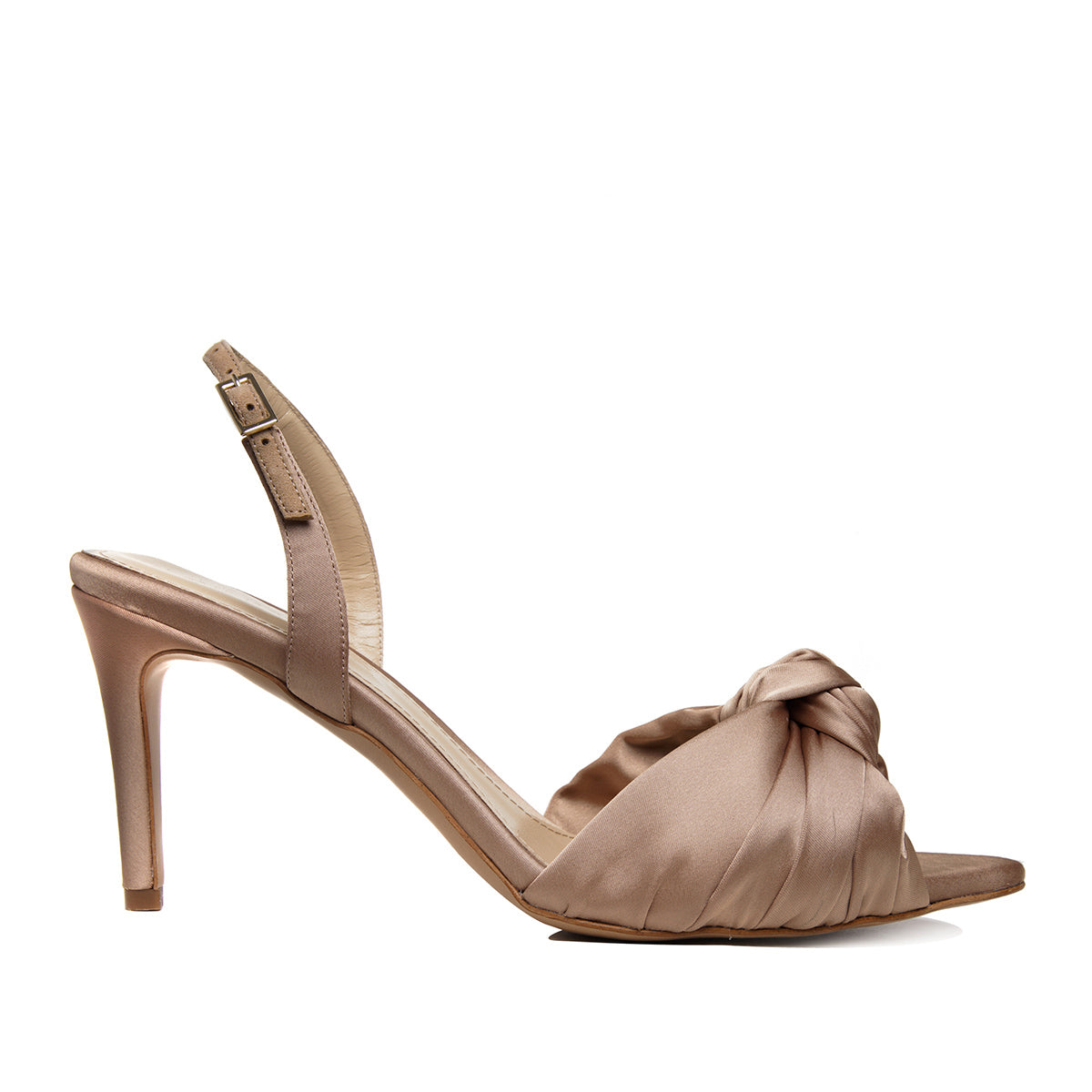 Sandale Sofia Satin, Varf Ascutit, Nude-Auriu - 36 / 9.5 cm