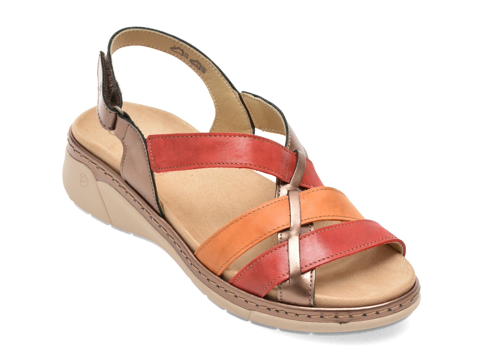 Sandale SUAVE multicolor, 18006, din piele naturala