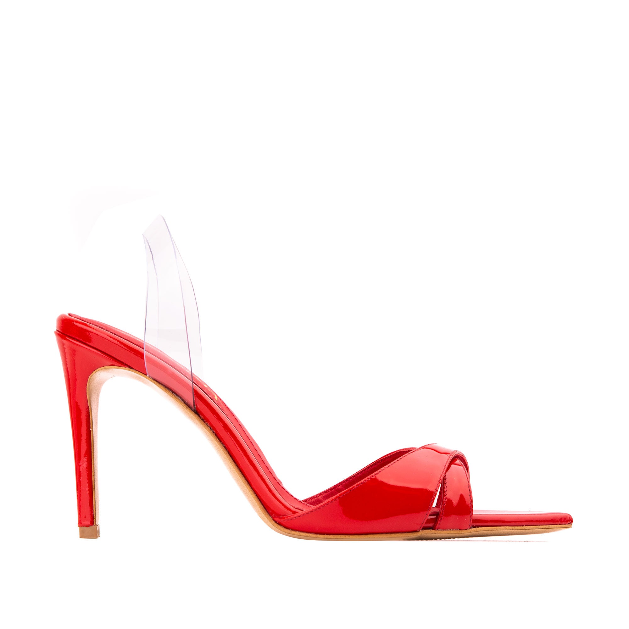 Sandale Thea Piele Lacuita, Rosii - 34 / 1 cm