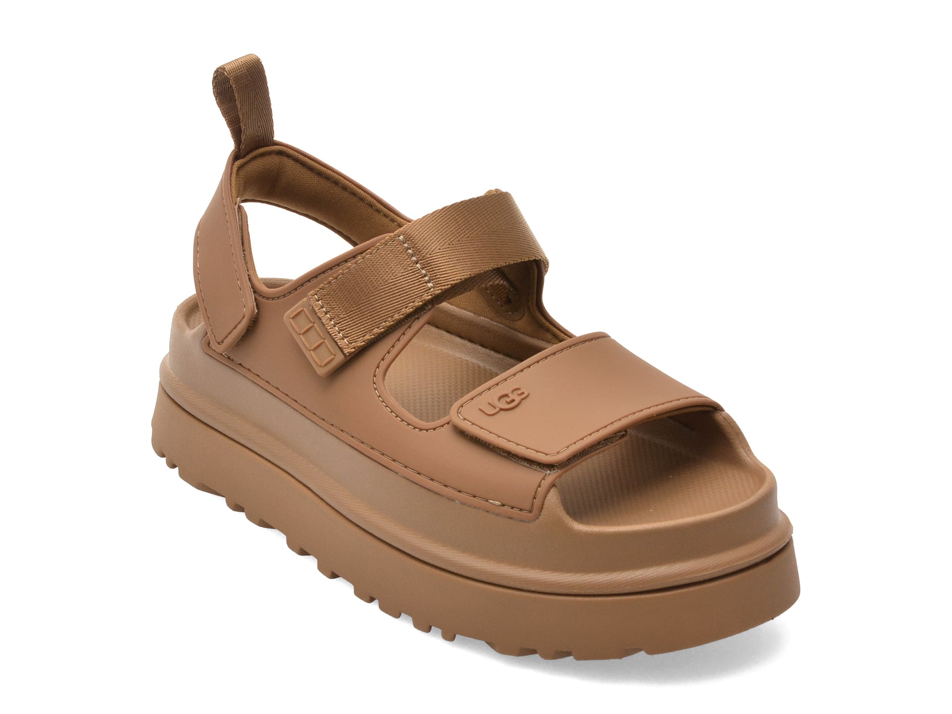 Sandale UGG maro, GOLDEN GLOW, din piele ecologica