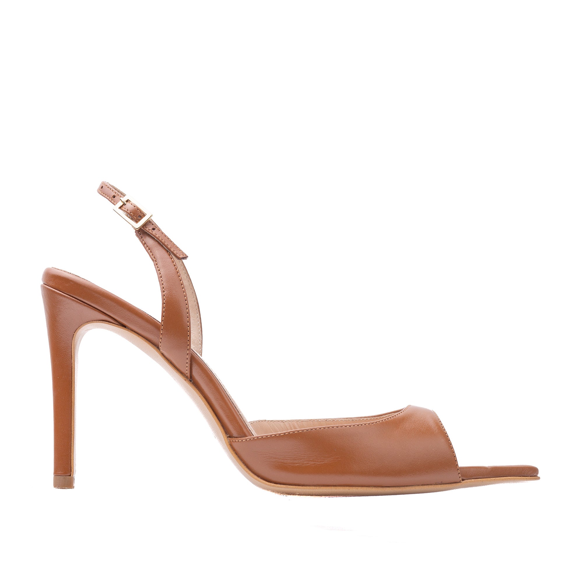 Sandale Vicky Piele Naturala, Varf Ascutit, Maron - 37 / 11 cm