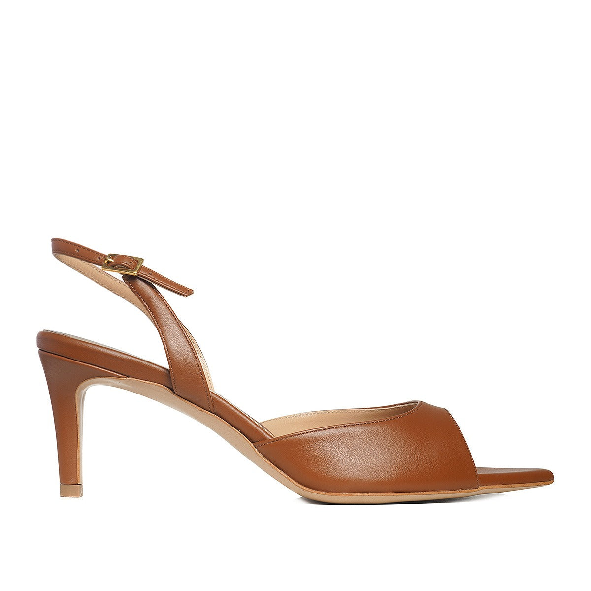 Sandale Vicky Piele Naturala, Varf Ascutit, Maron - 41 / 6.5 cm
