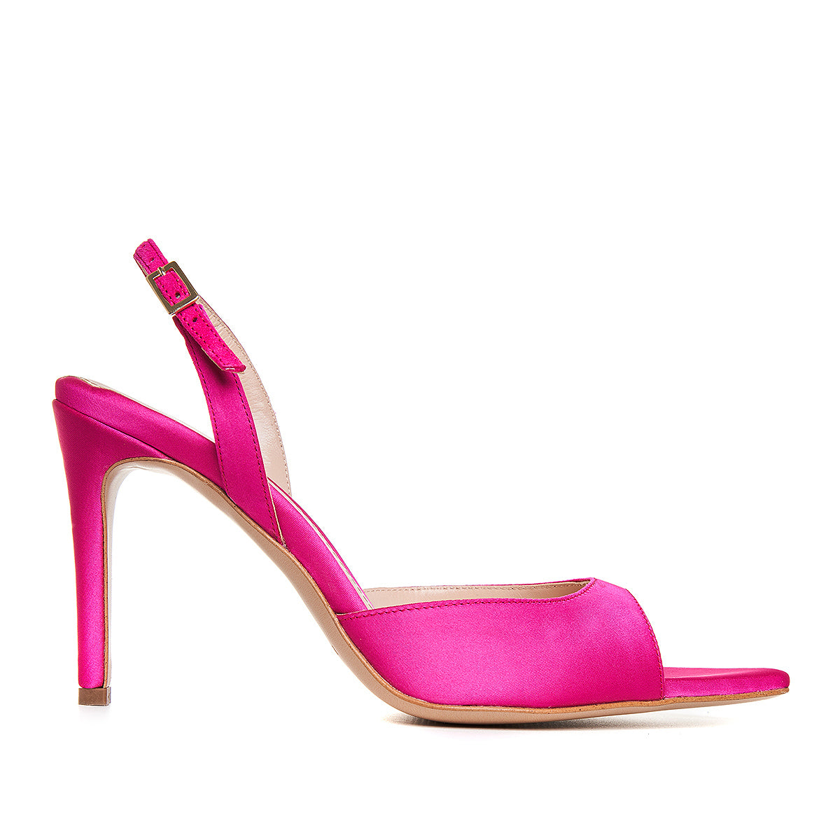 Sandale Vicky Satin, Varf Ascutit, Fucsia - 40 / 9.5 cm