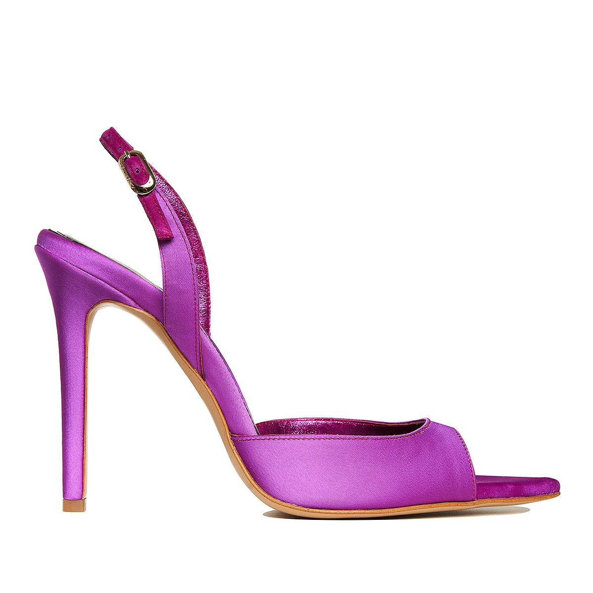 Sandale Vicky Satin, Varf Ascutit, Plum - 38 / 8 cm