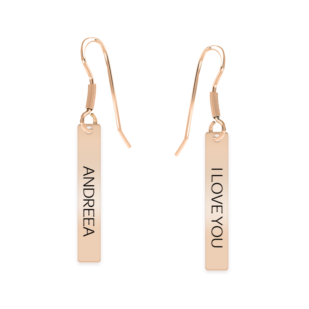 Sara- Cercei personalizati din argint 925 placat cu aur roz
