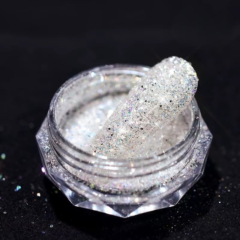 Sclipici unghii Marquise, GLITTER09, Alb - poza 1