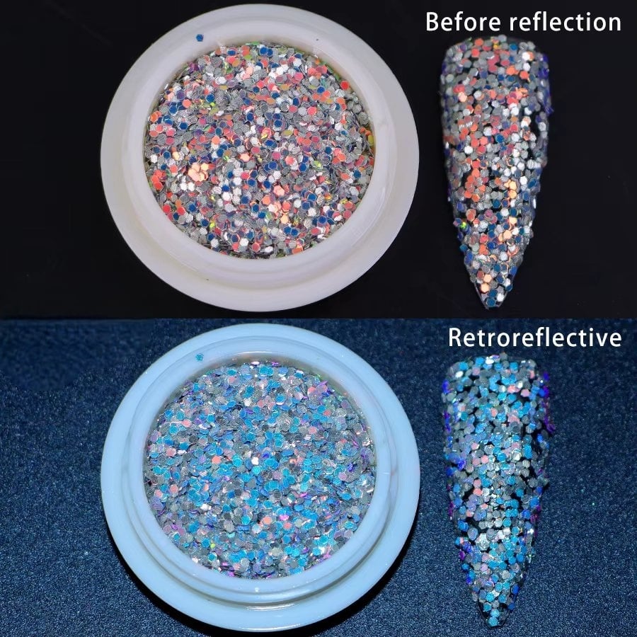 Sclipici unghii reflective Marquise, GLITTER01, Multicolor - poza 1
