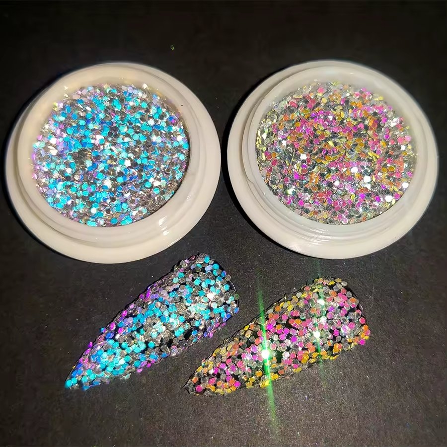 Sclipici unghii reflective Marquise, GLITTER02, Multicolor - poza 2