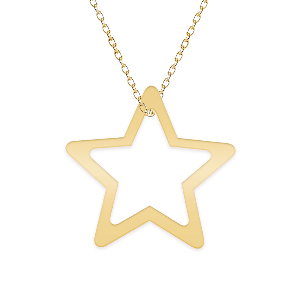 Selena - Colier personalizat argint 925 placat cu aur galben 24K cu pandantiv stea
