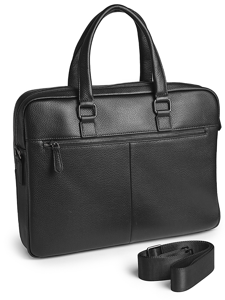 Servieta pentru barbati, 9973-1, piele naturala, Neagra - poza 2