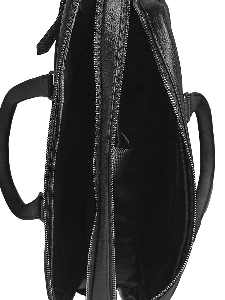 Servieta pentru barbati, 9973-1, piele naturala, Neagra - poza 3