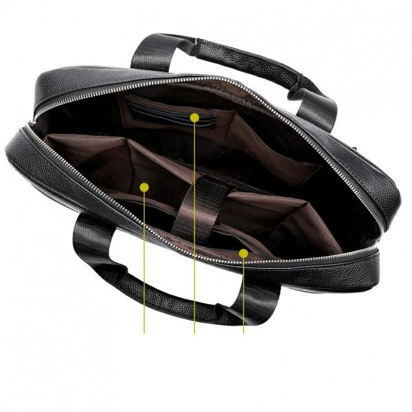 Servieta pentru barbati, Arthur GT1302, piele naturala, Negru - poza 3