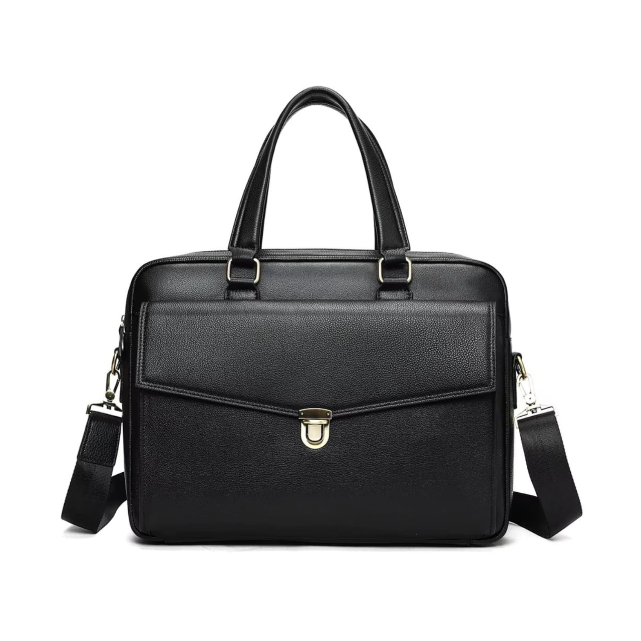 Servieta pentru barbati, Dael GT3283, piele naturala, Neagra - poza 1