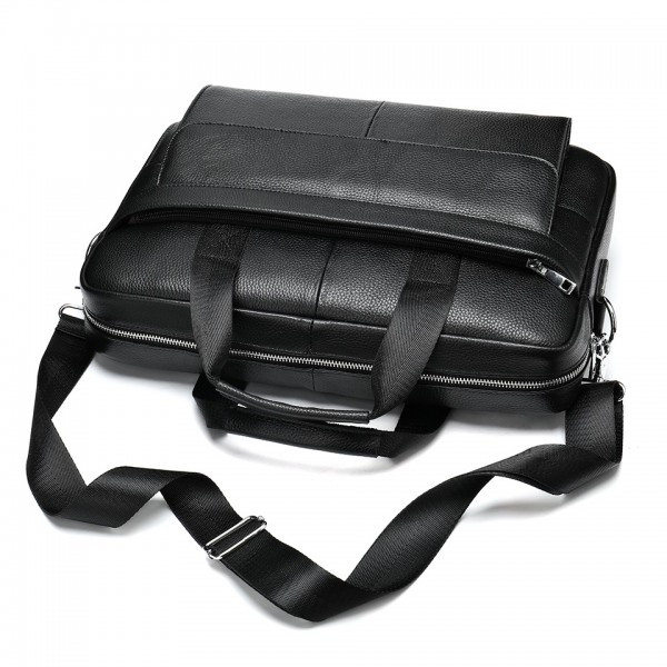 Servieta pentru barbati, Fay GT1054, piele naturala, negru - poza 3