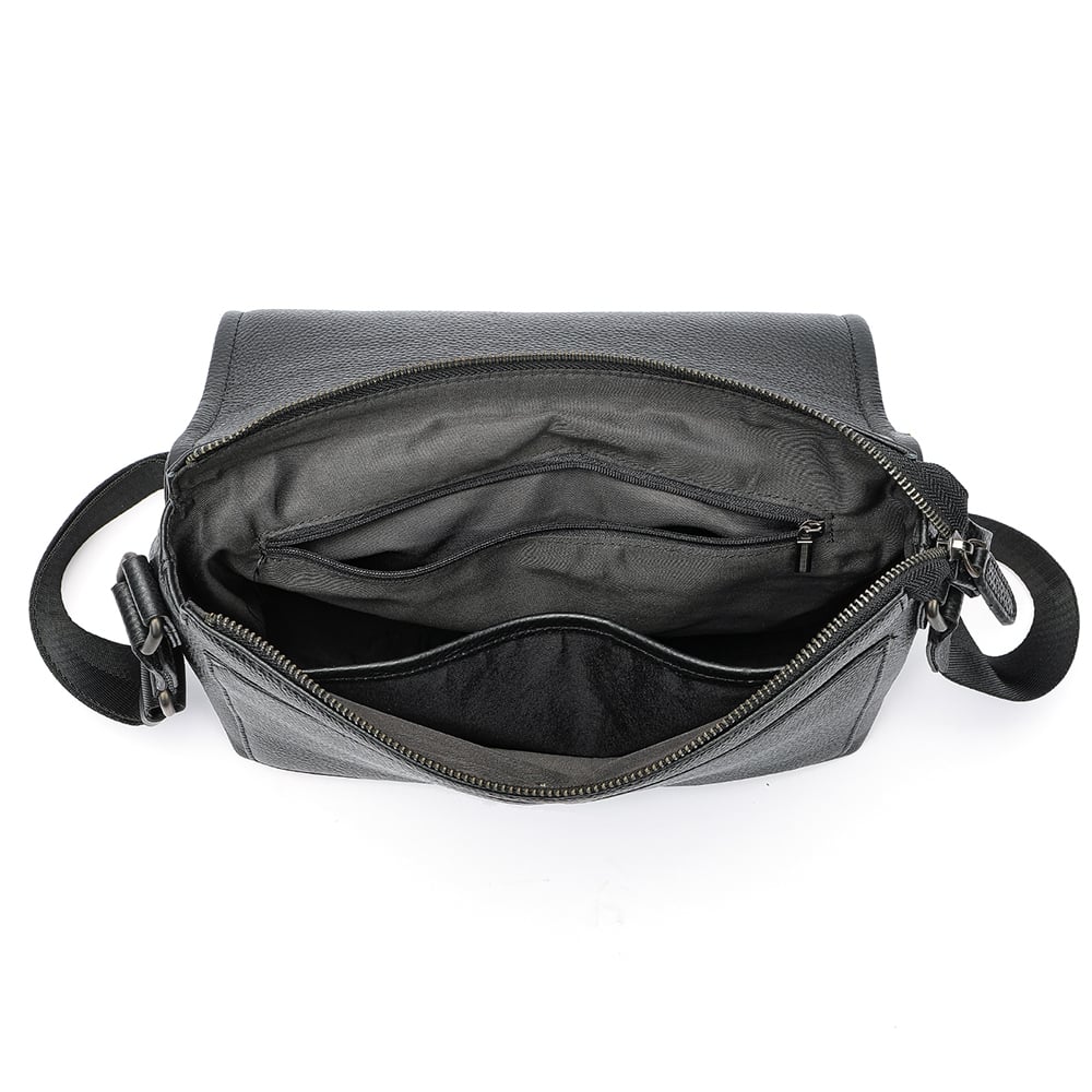 Servieta pentru barbati, Loryn GT3807, piele naturala, Neagra - poza 3