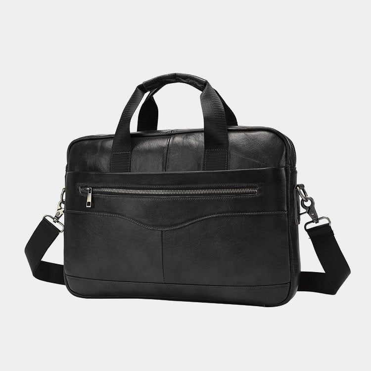 Servieta pentru barbati, Teddy GT1305, piele naturala, Negru - poza 1
