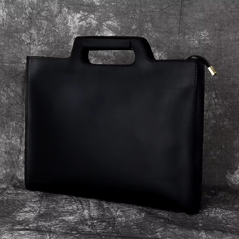 Servieta unisex, Azarias GT3107, piele naturala, Negru - poza 1