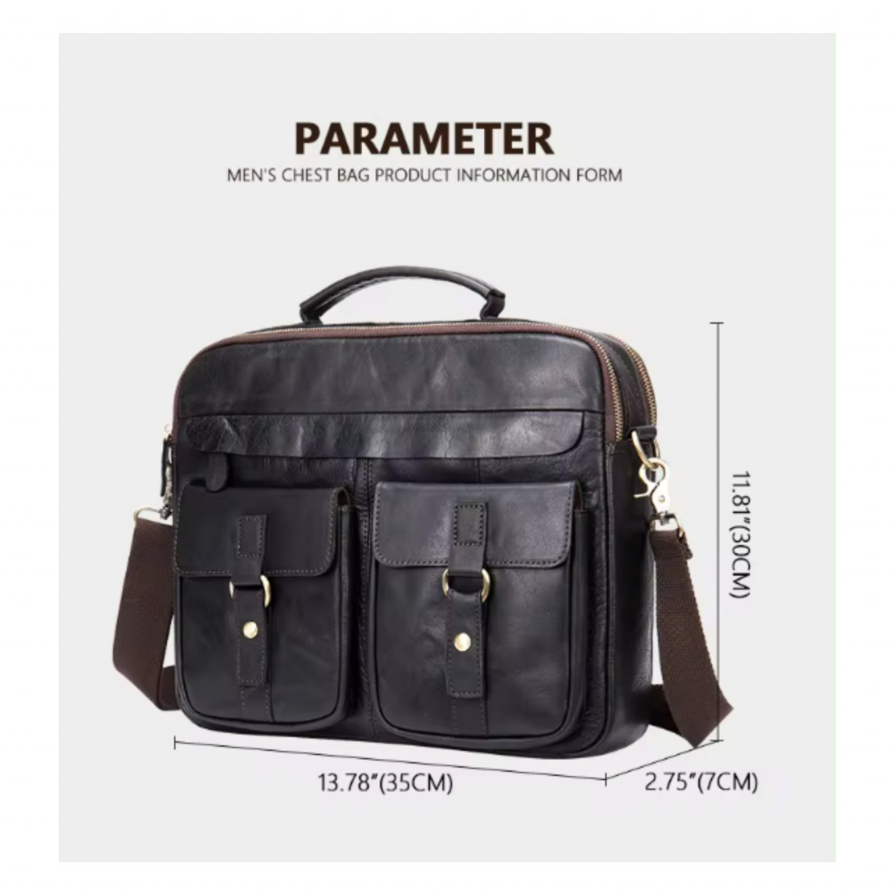 Servieta unisex Delis, Percival GT2745, piele naturala, Maro - poza 4