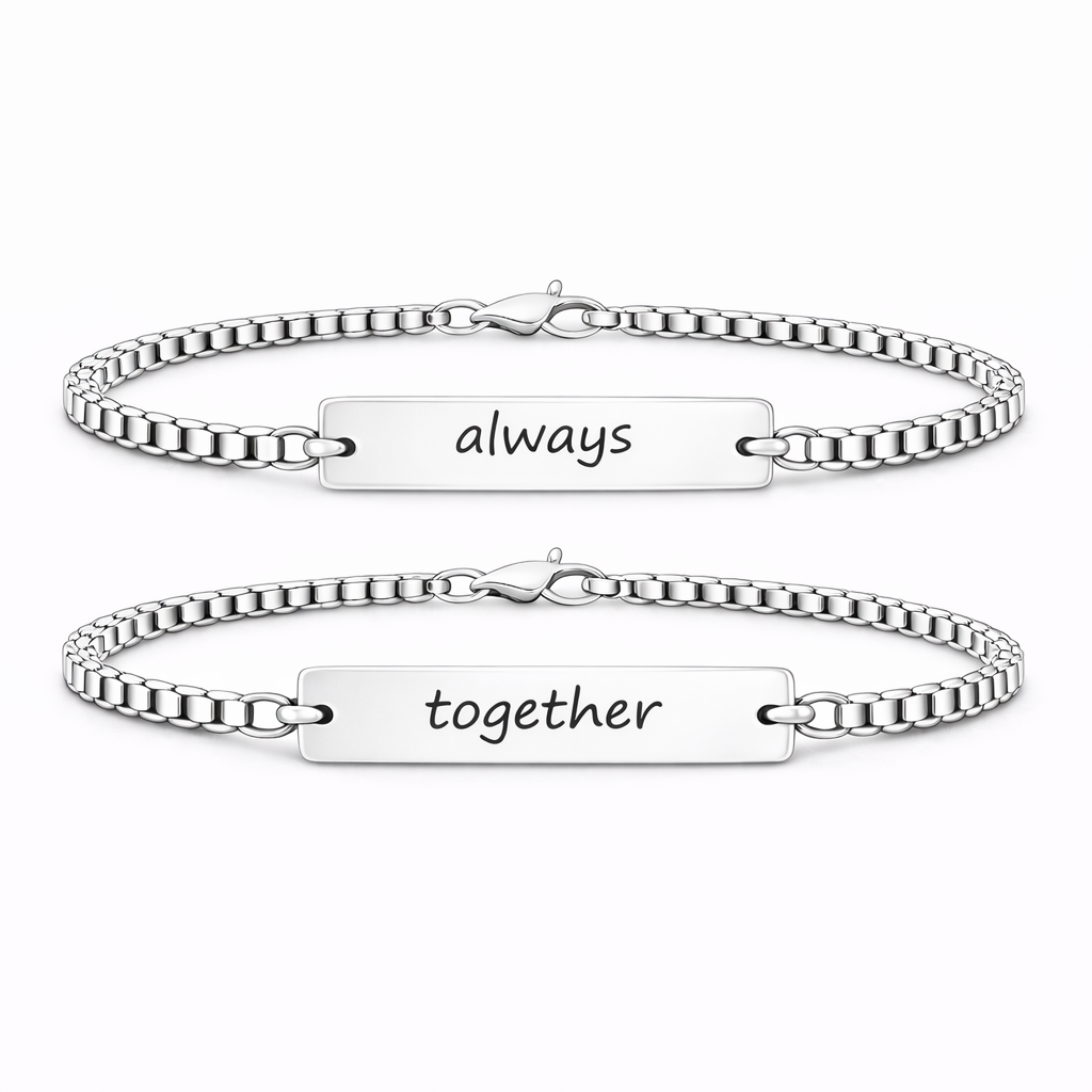 Set 2 Bratari Personalizate Always cu Argint