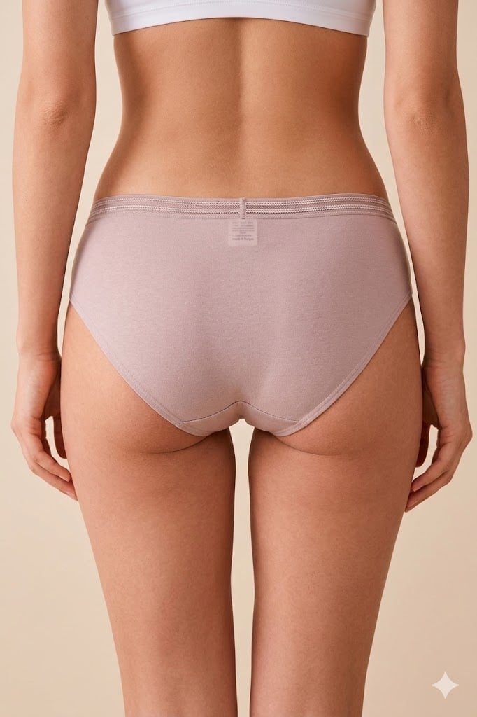 Set 2 perechi de chiloti din bumbac, pentru dama, 20250, Natural - poza 3