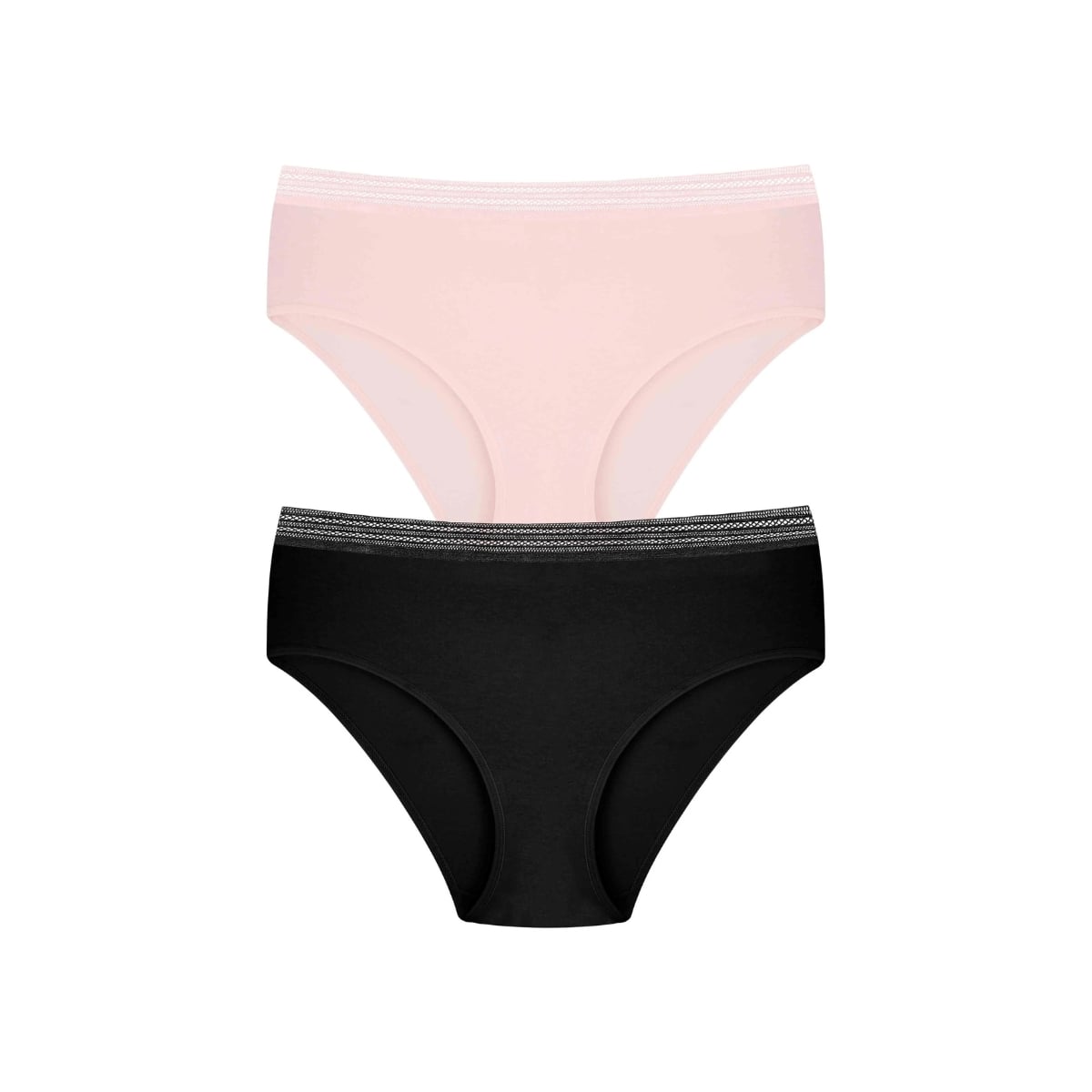 Set 2 perechi de chiloti din bumbac, pentru dama, 20250, Negru/Roz