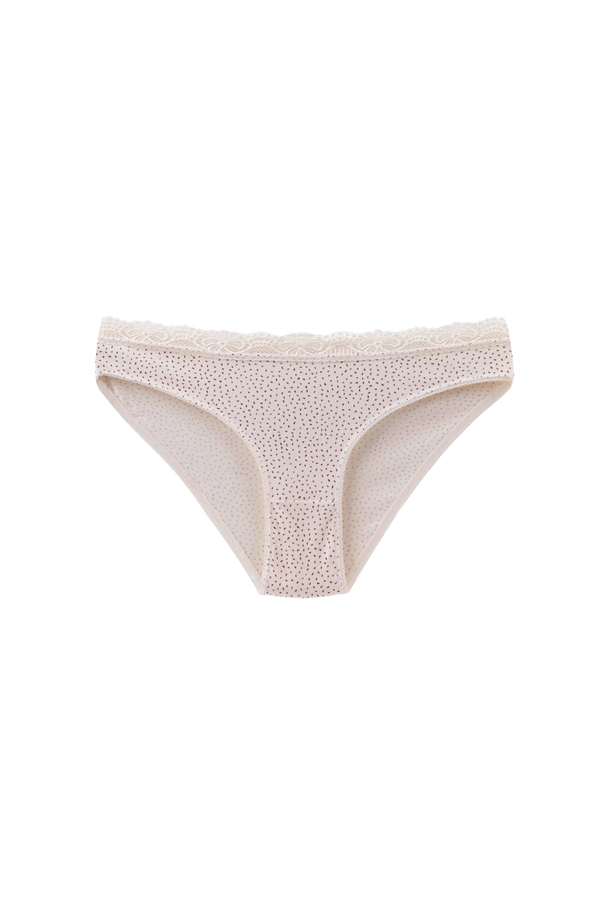 Set 3 perechi de chiloti din bumbac, cu dantela, pentru dama, 39750, Rosu/Crem - poza 5