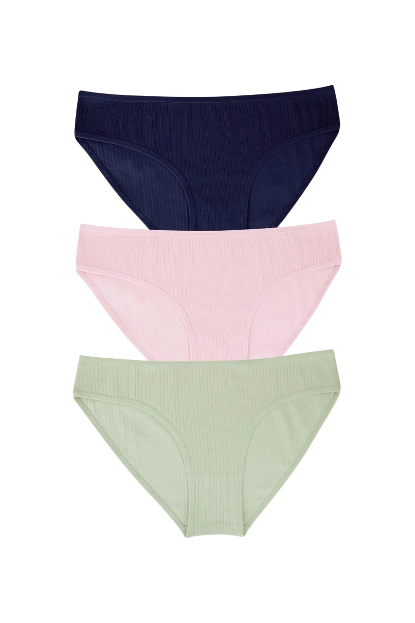 Set 3 perechi de chiloti din bumbac, pentru dama, 35200, Multicolor - poza 1