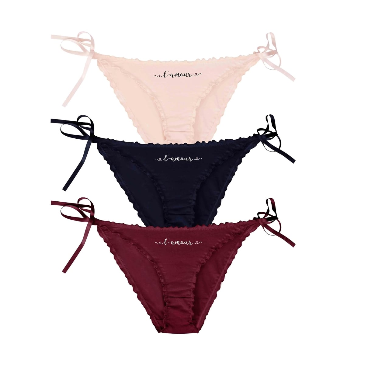 Set 3 perechi de chiloti din bumbac, pentru dama, 38655, Multicolor - poza 1