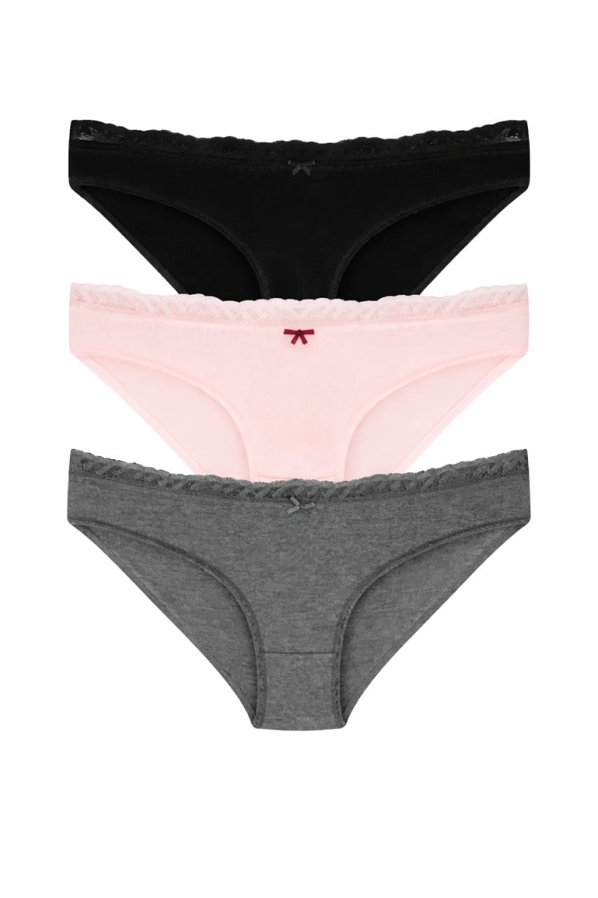 Set 3 perechi de chiloti din bumbac, pentru dama, 39750, Clasic - poza 1