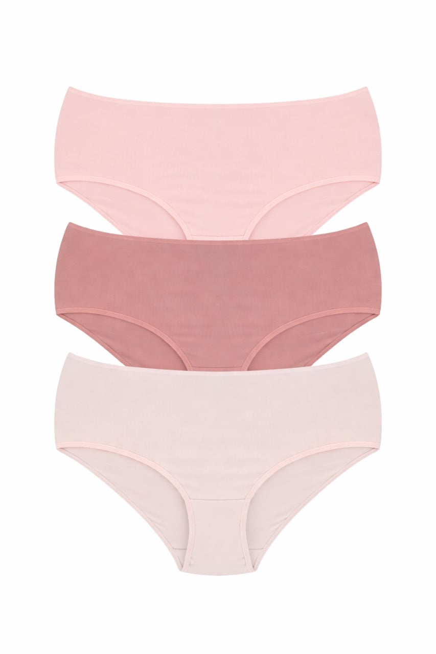 Set 3 perechi de chiloti din bumbac, pentru dama, 54100, Roz