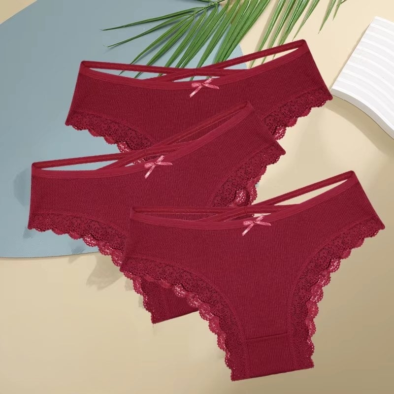 Set 3 perechi de chiloti pentru dama, CH103, Bordo - poza 1