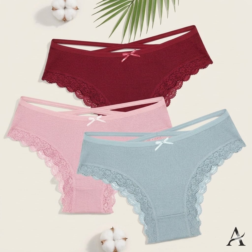 Set 3 perechi de chiloti pentru dama, CH106, Multicolor - poza 1